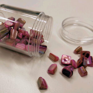 Pink shell nugget beads